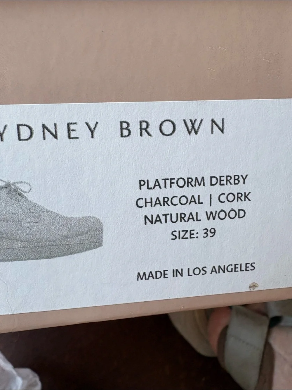Sydney Brown Platform Derby Vegan Size 39